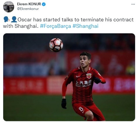 奥斯卡正与海港商讨解约事宜