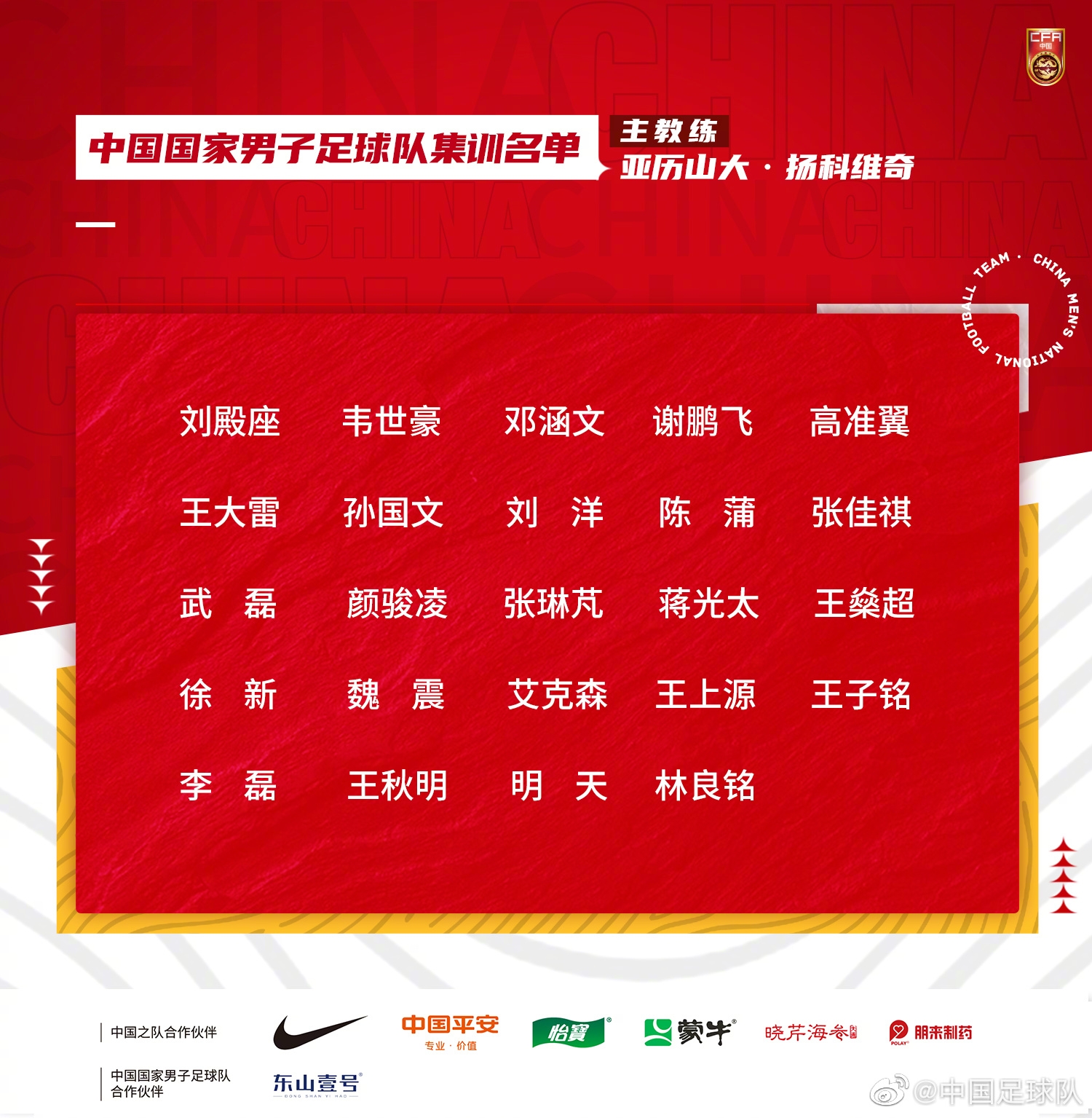 海港与泰山贡献多数国脚