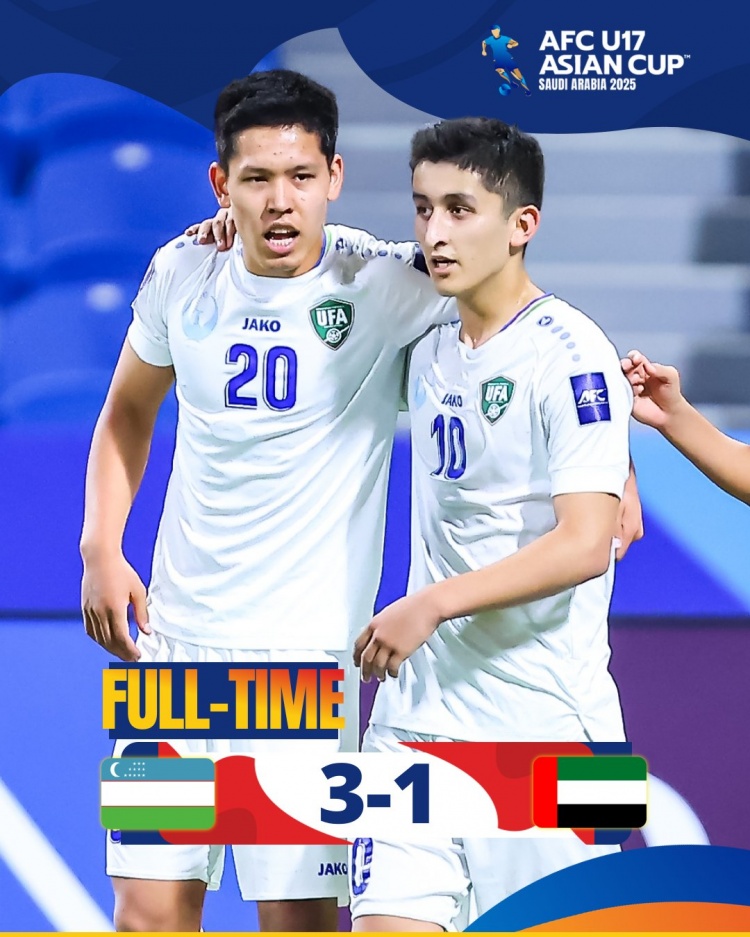 U17亚洲杯：乌兹别克斯坦淘汰阿联酋