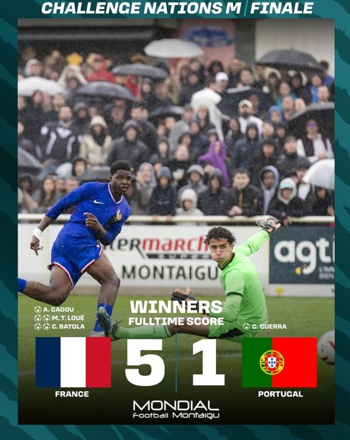 法国以5-1战胜葡萄牙夺得冠军，日本通过点球战胜喀麦伦获第5名